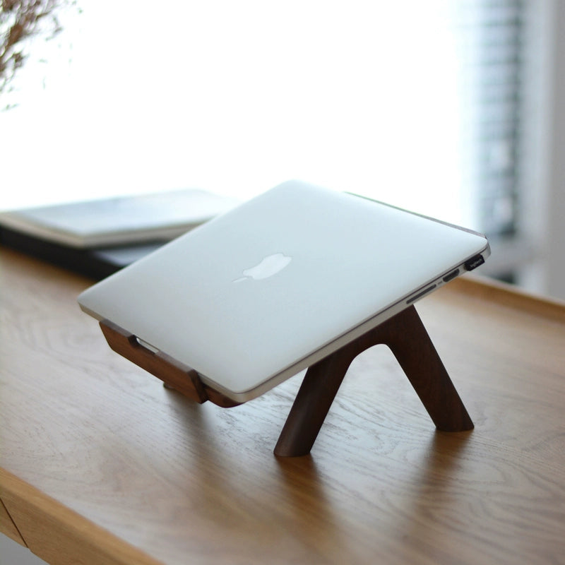 Little Design Riser Base Solid Wood Stand for MacBook Apple Laptop