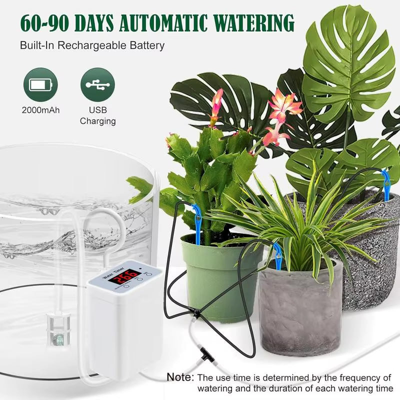 Automatic Plant Waterer Smart Watering Kit Drip Irrigation Machine Programmable Water Timer Auto Waterer Device for Indoor