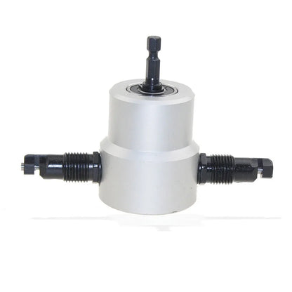 360 Degree Rotary Metal Cutting Double Head Sheet Nibbler Saw Cutter Tool Drill Attachment Free Cutting Tool Nibbler Sheet Metal