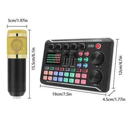 Live Sound Card, DJ Live Mixer, Bluetooth Sound Card Console, Recording Studio Sound Card, Used for Live Streaming Singing