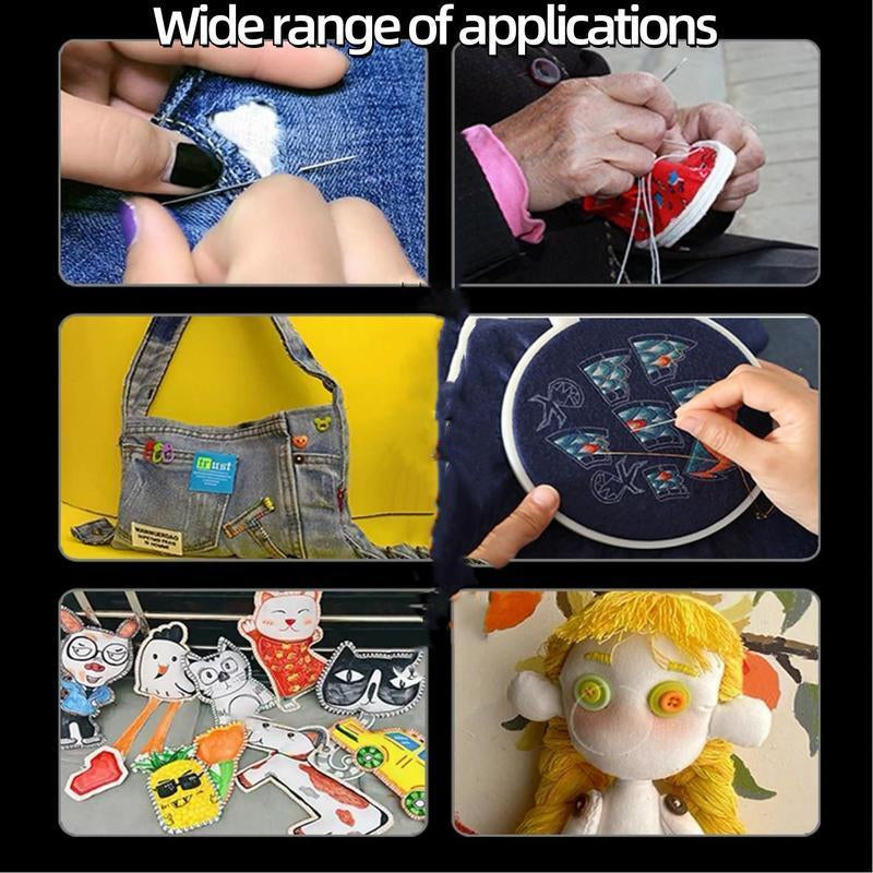 34PCS Big Eye Steel Needles Set - Long & Thin Handmade Quilting & Sewing Needles Kit for DIY Sewing Projects