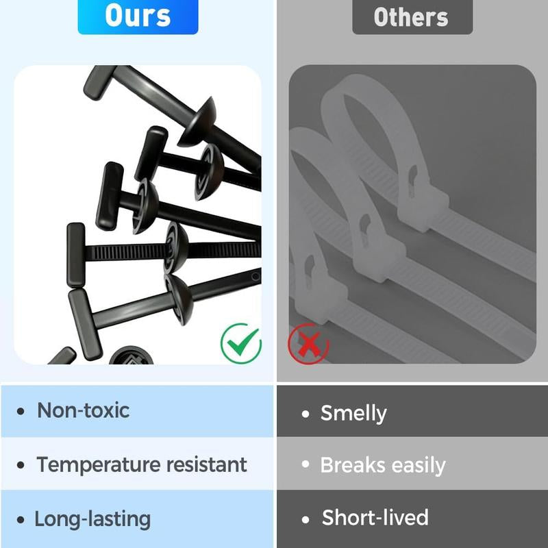 50Pcs Nylon Universal Cable Tie Buckle, Heavy Duty Self-Locking Nylon Zip Ties Holder, Multipurpose Plastic Cable Ties Tool for Car Daily Repair