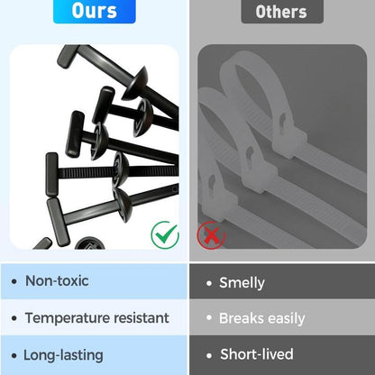 50Pcs Nylon Universal Cable Tie Buckle, Heavy Duty Self-Locking Nylon Zip Ties Holder, Multipurpose Plastic Cable Ties Tool for Car Daily Repair