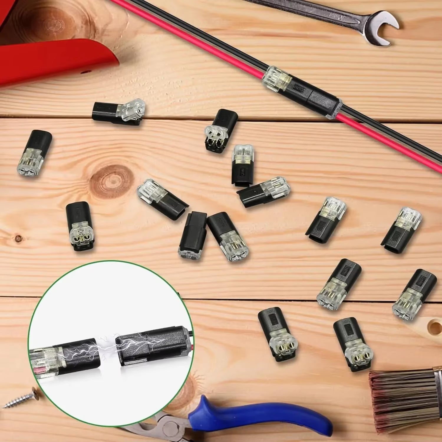2 Pin Way Plug Wire Cable Snap Connectors Waterproof Electric Wire Double-Wire Plug-In Connector with Locking Buckles Wholesale