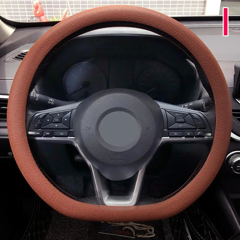 Car Silicone Steering Wheel Cover Men'S and Women'S Summer Fashion Sweat Wicking Non-Slip All-Season Model Thin and Soft