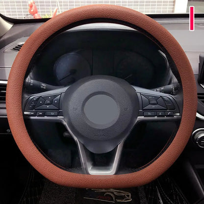 Car Silicone Steering Wheel Cover Men'S and Women'S Summer Fashion Sweat Wicking Non-Slip All-Season Model Thin and Soft