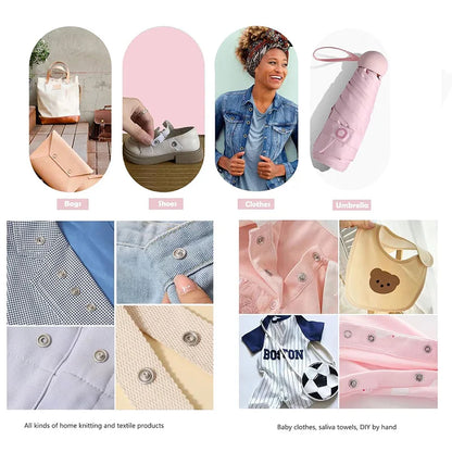 9.5Mm Metal Hollow Five-Claw Snap Button for Installing Clothes Bag Sewing and DIY Craft Hand Pliers Tool