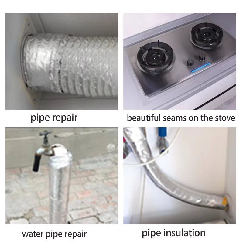 Fiberglass Cloth Aluminum Foil Tape High Temperature Resistant Waterproof Tape Sun Protection Range Hood Flame Retardant