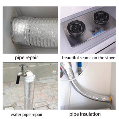 Fiberglass Cloth Aluminum Foil Tape High Temperature Resistant Waterproof Tape Sun Protection Range Hood Flame Retardant