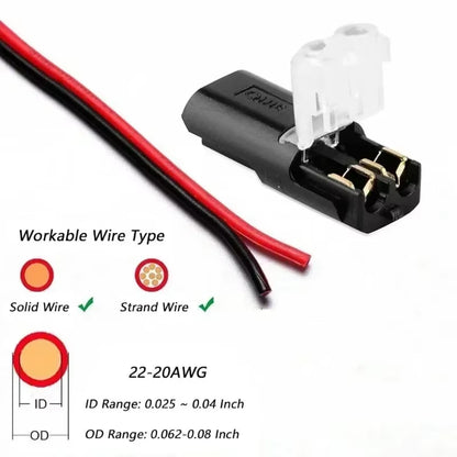2 Pin Way Plug Wire Cable Snap Connectors Waterproof Electric Wire Double-Wire Plug-In Connector with Locking Buckles Wholesale