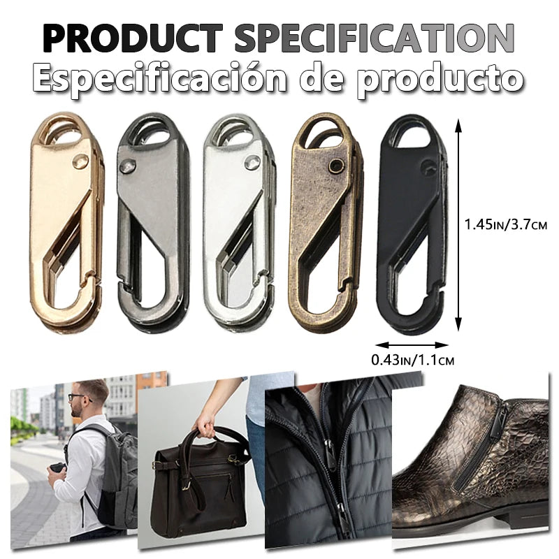 Replacement Zipper Slider Easy Zipper Puller DIY Zipper Repair Kit Sewing Accessories for Luggage Backpack Clothes Pants Wallet