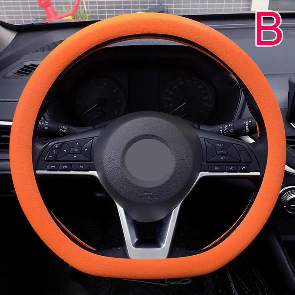 Car Silicone Steering Wheel Cover Men'S and Women'S Summer Fashion Sweat Wicking Non-Slip All-Season Model Thin and Soft
