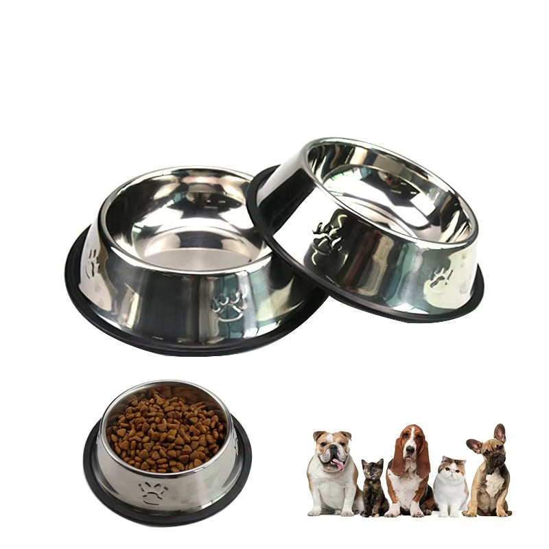Elevate Your Pet's Dining Experience with Premium Paw Stainless Steel Skidproof Bowls - Anti-Ant Design for Dogs & Cats in 6 Perfect Sizes