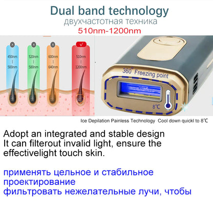 Laser Hair Removal Device Ice Cooling IPL Laser Epilator Home Use Depilador a Laser Laserowy for Women Laser Hair Removal