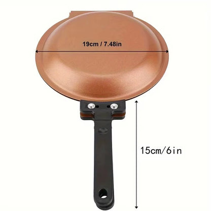 Double Sided Folding Non Stick Frying Pan, Breakfast Pan, Waffle and Cake Frying Pan, Kitchen Tools, New Kitchen Accessories