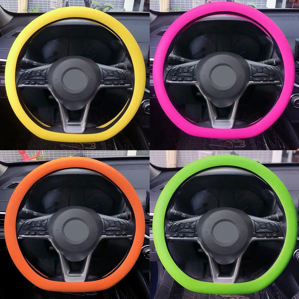 Car Silicone Steering Wheel Cover Men'S and Women'S Summer Fashion Sweat Wicking Non-Slip All-Season Model Thin and Soft