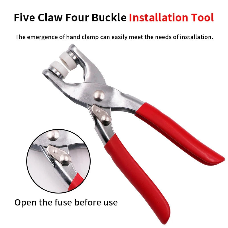 9.5Mm Metal Hollow Five-Claw Snap Button for Installing Clothes Bag Sewing and DIY Craft Hand Pliers Tool