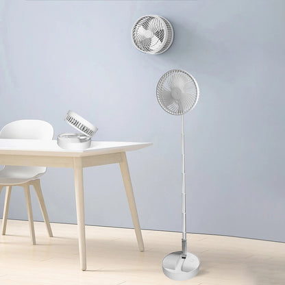 USB Rechargeable Folding Telescopic Floor Fan Mini Summer Mute Silent Desktop Table Fan Ventilador for Office Bedroom Cooler