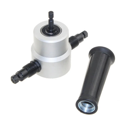 360 Degree Rotary Metal Cutting Double Head Sheet Nibbler Saw Cutter Tool Drill Attachment Free Cutting Tool Nibbler Sheet Metal