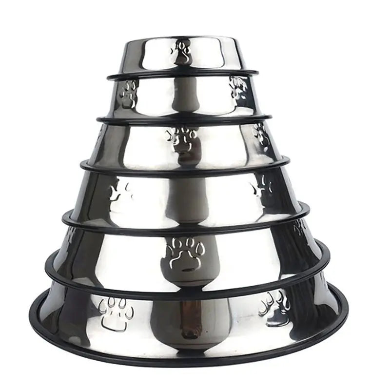 Elevate Your Pet's Dining Experience with Premium Paw Stainless Steel Skidproof Bowls - Anti-Ant Design for Dogs & Cats in 6 Perfect Sizes