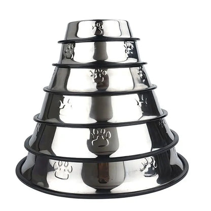 Elevate Your Pet's Dining Experience with Premium Paw Stainless Steel Skidproof Bowls - Anti-Ant Design for Dogs & Cats in 6 Perfect Sizes