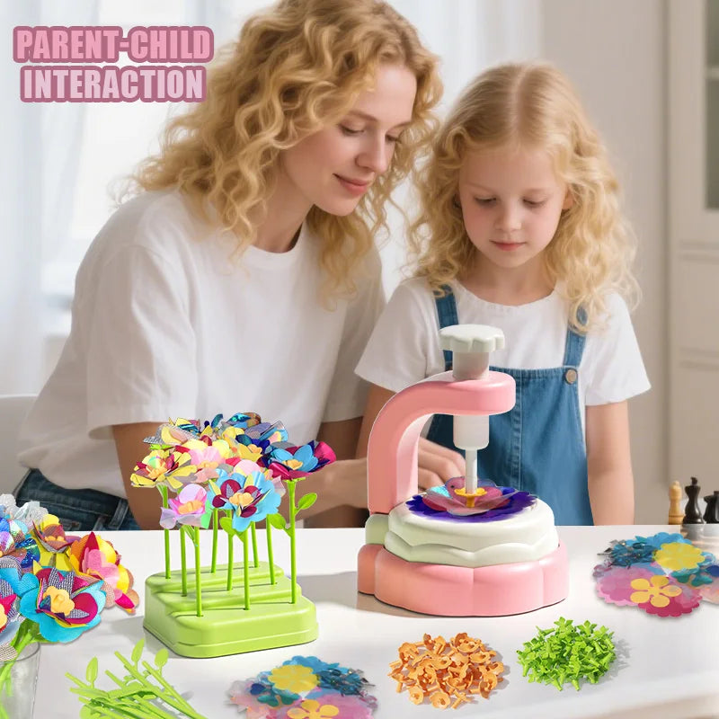 Fabric Flower Bouquets Toys DIY Craft Kits Toys for Kids Handmade Flowers Market Toy Girls Christmas Birthday Gift