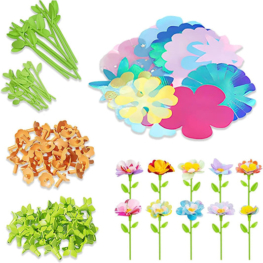 Fabric Flower Bouquets Toys DIY Craft Kits Toys for Kids Handmade Flowers Market Toy Girls Christmas Birthday Gift