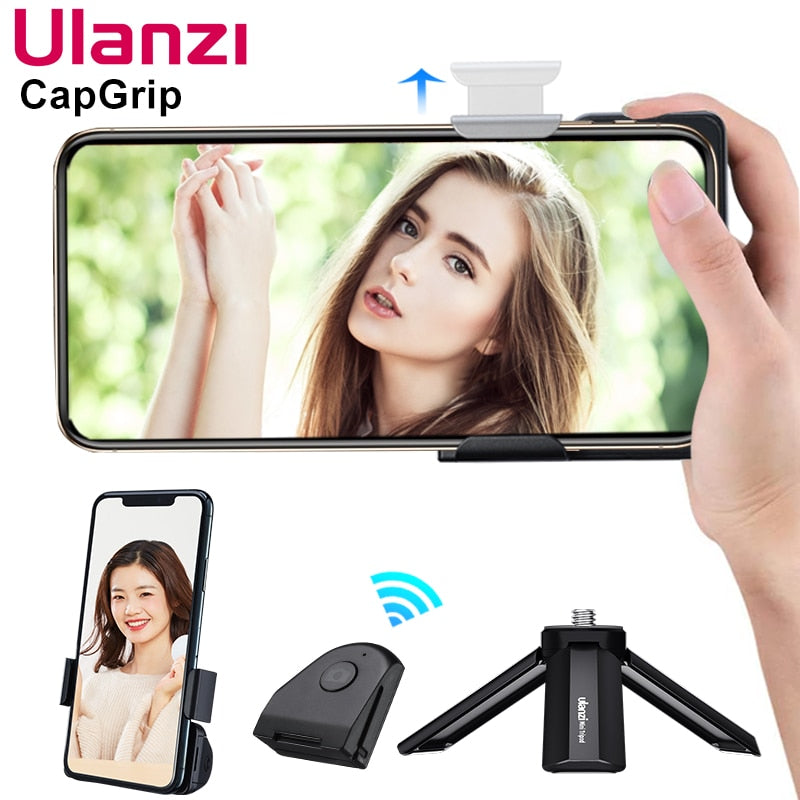 Ulanzi CapGrip Wireless Bluetooth Smartphone Selfie Booster Handle Grip Phone Stabilizer Stand Holder Shutter Release 1/4 Screw