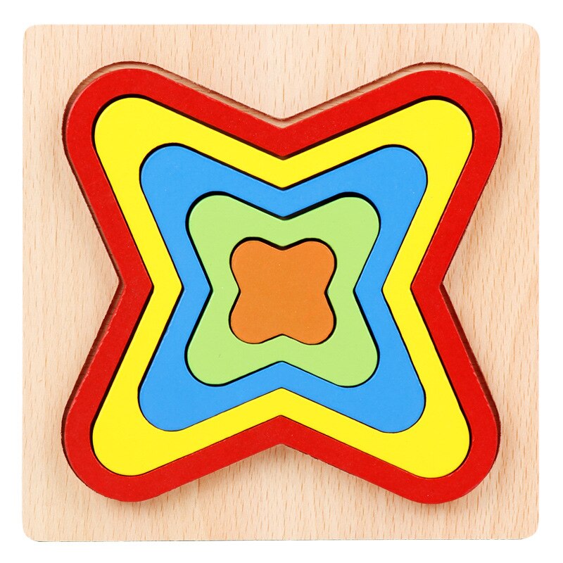 Hot Baby Geometry Cognitive Toys Kindergarten Montessori Early Educational Toy Kids 3D Wooden Puzzle Learning Toys for Children