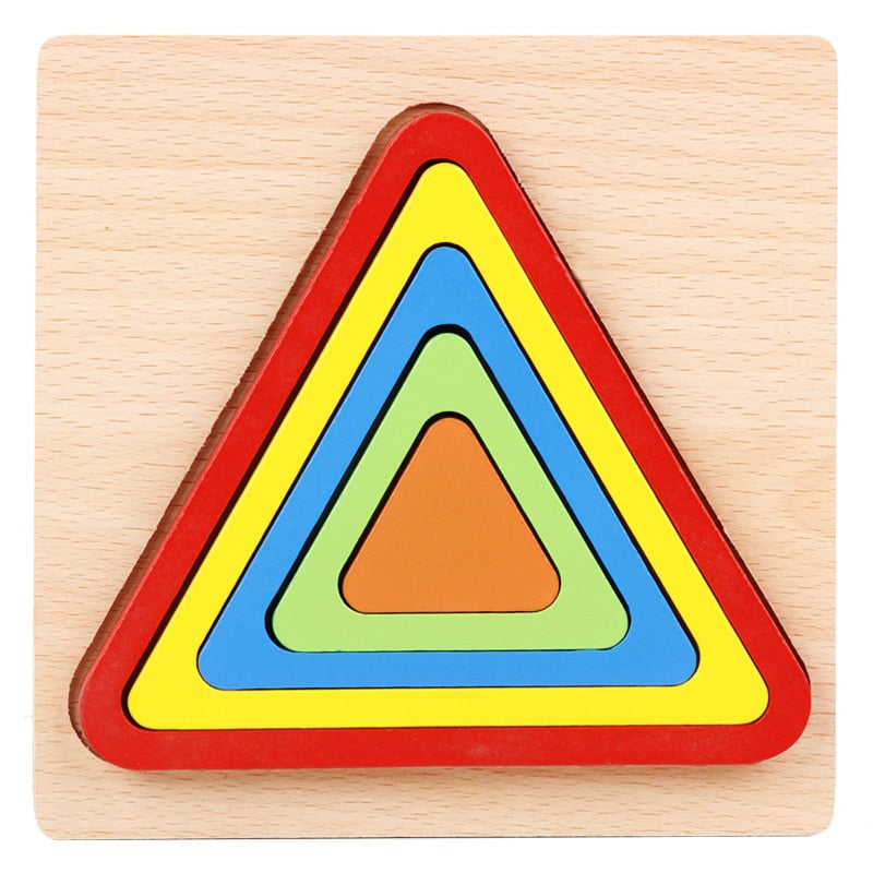 Hot Baby Geometry Cognitive Toys Kindergarten Montessori Early Educational Toy Kids 3D Wooden Puzzle Learning Toys for Children