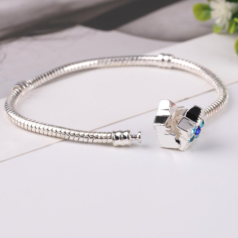 New Original Charm Bracelet Rose Gold Silver Color Alloy Snake Chain Basic Bracelets For Fashion Women Bead DIY Jewelry Dropship