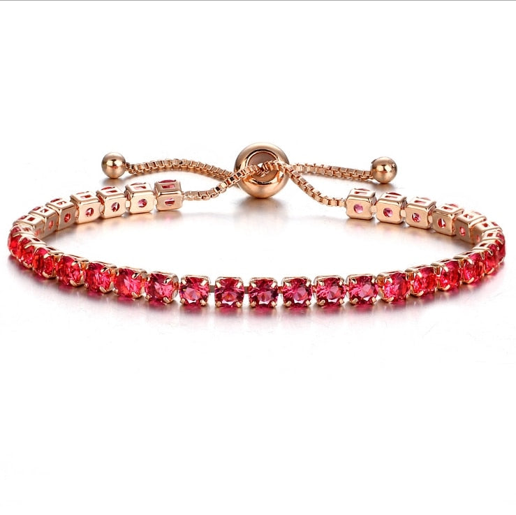 Luxury 4mm Cubic Zirconia Tennis Bracelets Iced Out Chain Crystal Wedding Bracelet For Women Men Gold Color Bracelet