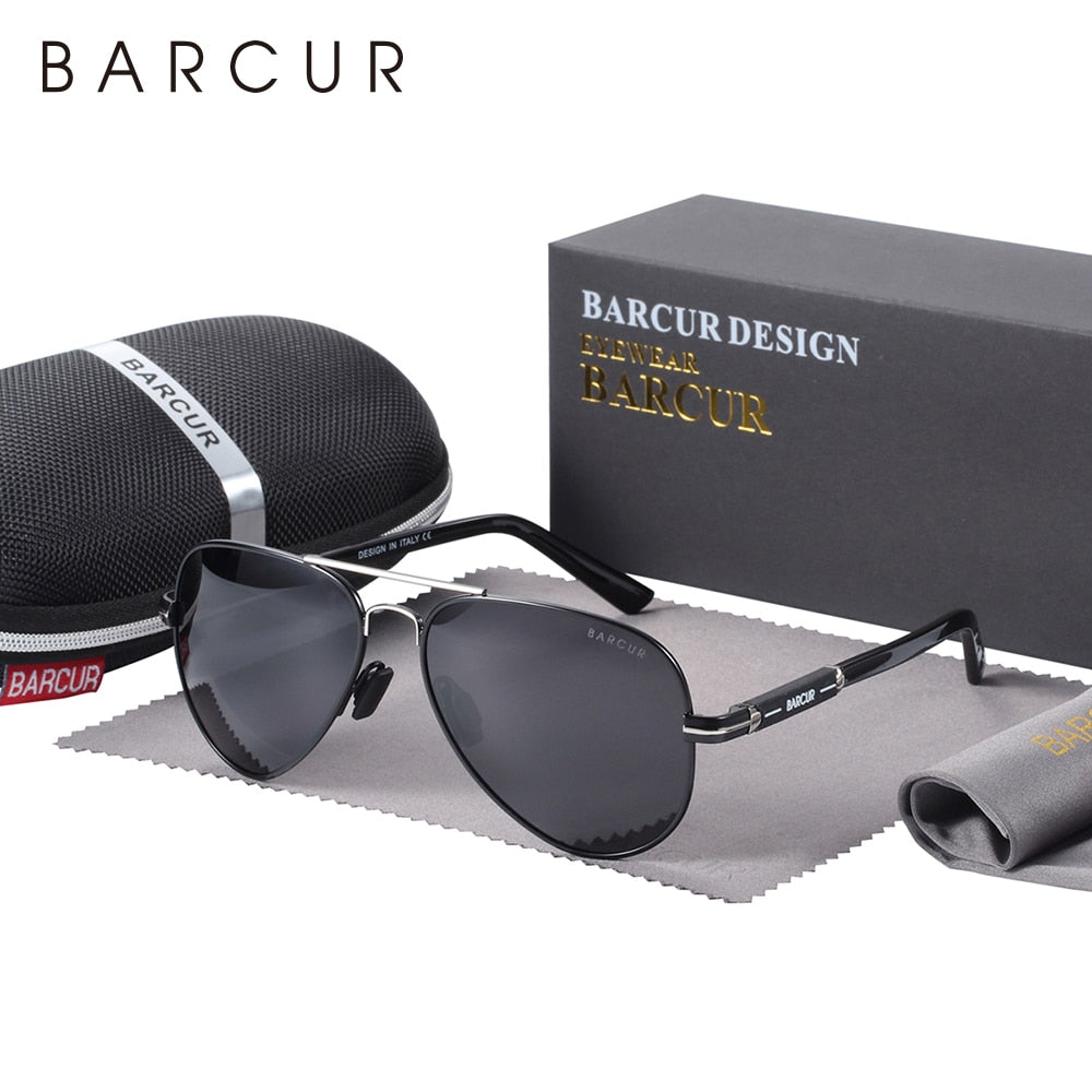 BARCUR Polarized Mens Sunglasses Pilot Sun Glasses for Men accessories Driving Fishing Hiking Eyewear Oculos Gafas De Sol