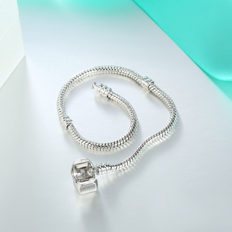 New Original Charm Bracelet Rose Gold Silver Color Alloy Snake Chain Basic Bracelets For Fashion Women Bead DIY Jewelry Dropship
