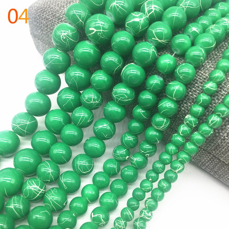 Wholesale 4/6/8/10mm Salad Glass Beads Loose Spacer Painted Charm For Jewellery Making Diy Bracelet &Necklace
