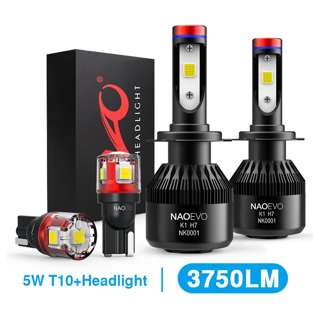 NAO H7 led Headlights H4 LED Bulb Car H11 H9 H1 H3 HB4 HB3 9005 9006 H8 H27 9004 H13 881 880 72W 8000LM 12V light White 6000K K1