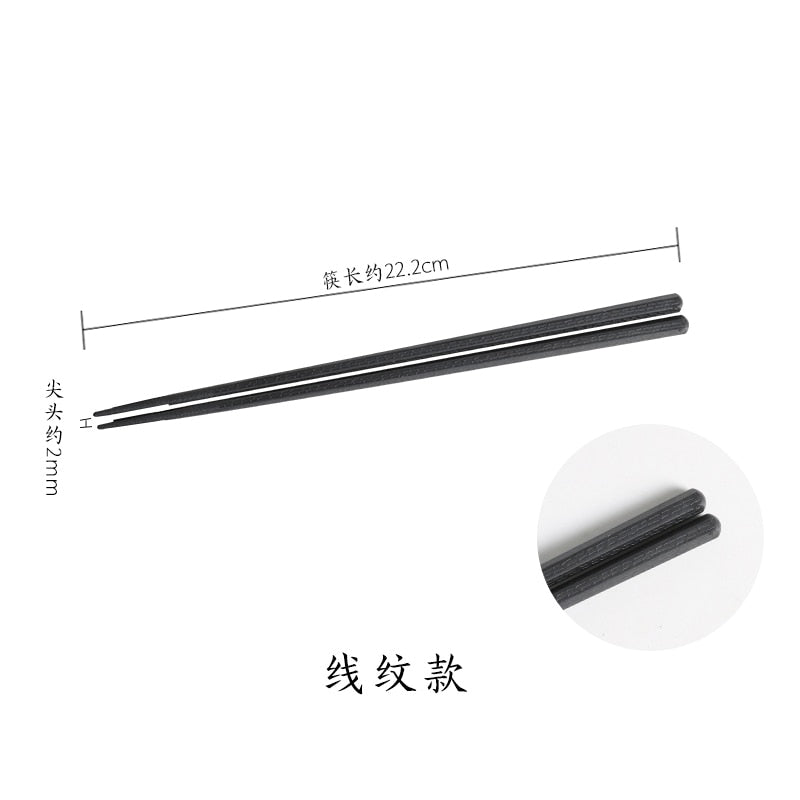2 pairs of Chinese creative alloy chopsticks Japanese-style pointed chopsticks tableware tableware non-slip household chopsticks