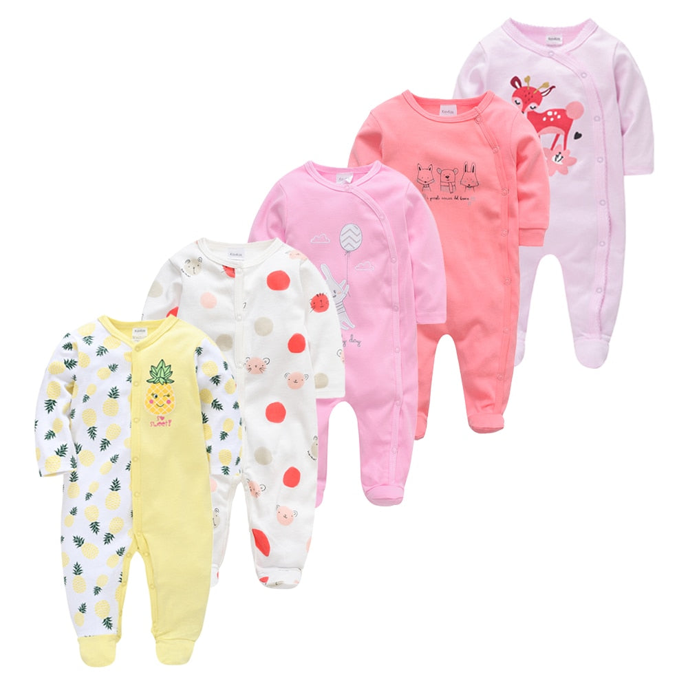 5pcs Sleepers Baby Pyjamas Newborn Girl Boy Pijamas bebe fille Cotton Breathable Soft ropa bebe Newborn Sleepers Baby Pjiamas