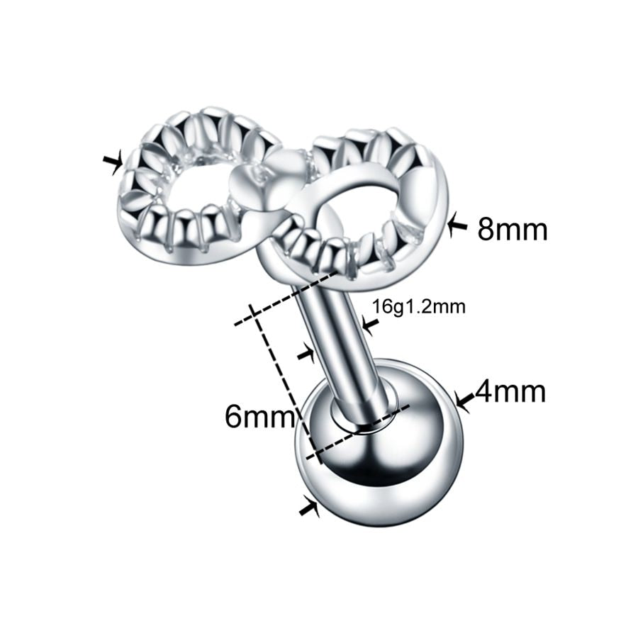 1PC Steel Ear Tragus Cartilage Piercing Crystal Flower Conch Lobe Earrings Barbell Piercing Orelha Ear Stud Helix Sexy Jewelry