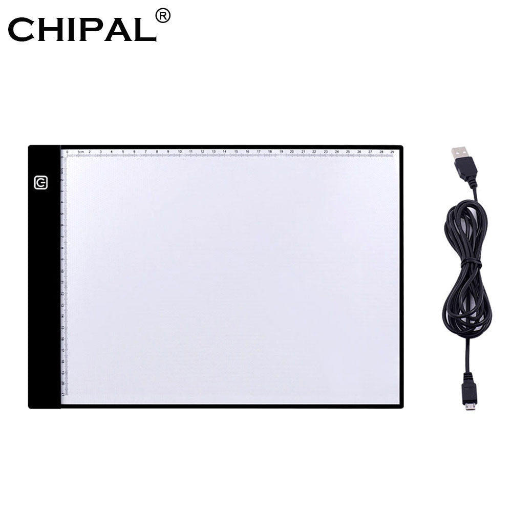 CHIPAL Digital Graphics Tablet A4 Drawing Tablet LED Light Box Pad Electronic USB Tracing Art Copy Board Writing Painting Table