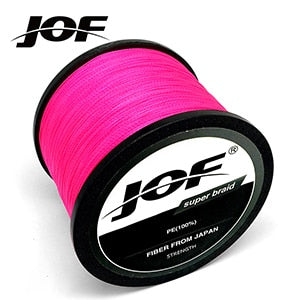 Pink - New Brand Woven wire 1000M-100M PE Braided Fishing Line 4 strands 18 28 35 40 50 60 80LB 120LB Multifilament Fishing Line