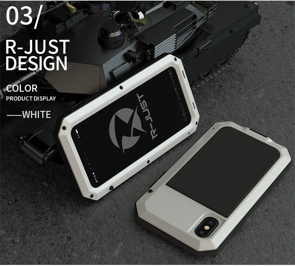 Heavy Duty Metal Aluminum Phone Case for iPhone XS MAX 2020 Doom Armor Shockproof Case Cover