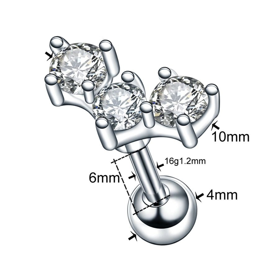 1 件钢耳屏软骨穿孔水晶花海螺耳垂耳环杠铃穿孔 Orelha 耳钉耳钉性感珠宝