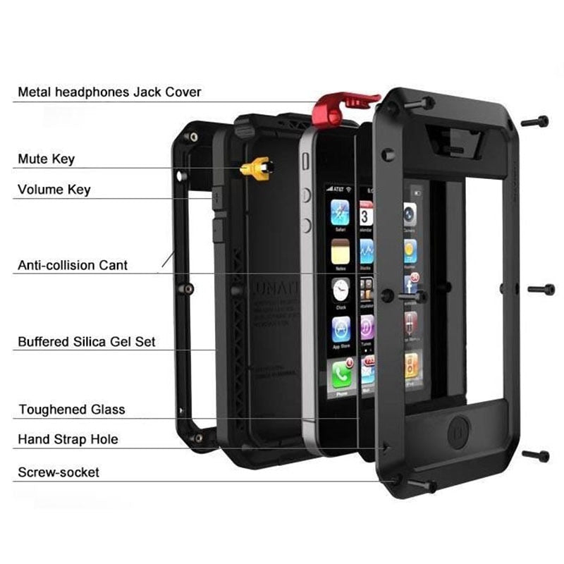 Heavy Duty Metal Aluminum Phone Case for iPhone 11Pro Max 2020 Doom Armor Shockproof Case Cover