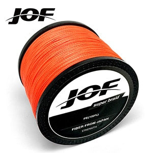 Orange - New Brand Woven wire 1000M-100M PE Braided Fishing Line 4 strands 18 28 35 40 50 60 80LB 120LB Multifilament Fishing Line