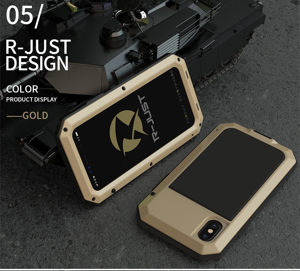 Heavy Duty Metal Aluminum Phone Case for iPhone XS MAX 2020 Doom Armor Shockproof Case Cover