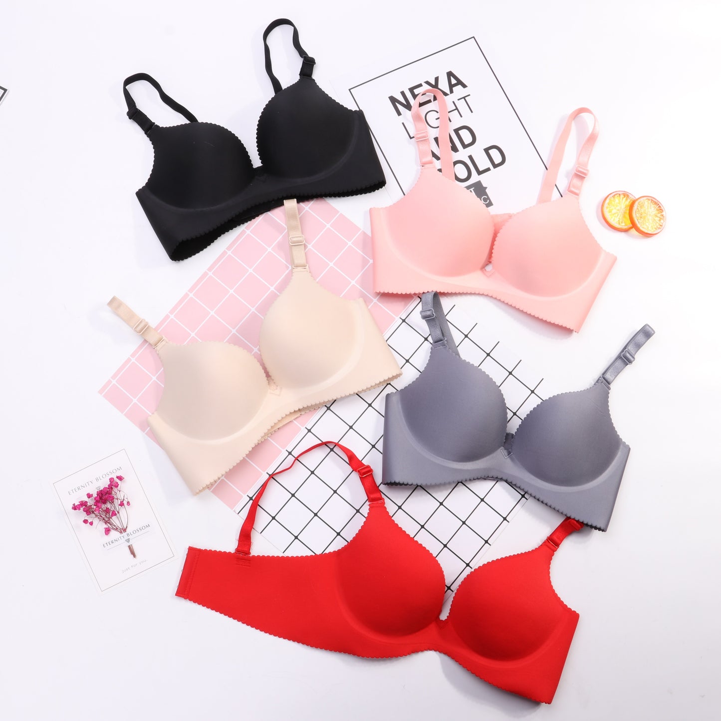 Sexy Deep U Cup Bras For Women Push Up Lingerie Seamless Bra Bralette Backless Bras Intimates Underwear Hot - Style 2 Grey
