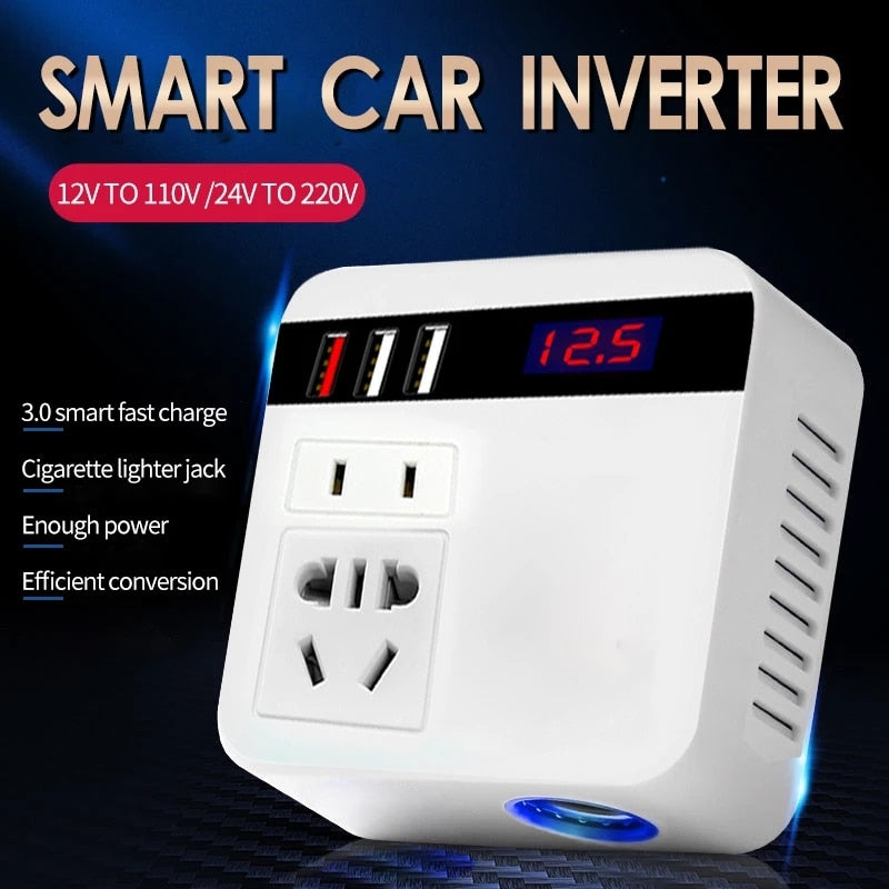 150W Car Power Inverter 12V to 220V and 110V Digital Voltage Transformer Power Converter Modified Sine Wave Universal Socket