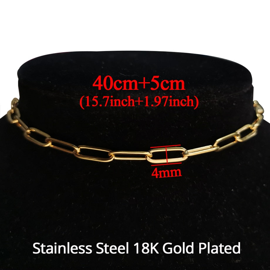 2019 High quality Clavicle Blade Statement Women Gold Silver Color Stainless Steel 35+5cm Snake Choker Necklace Chain