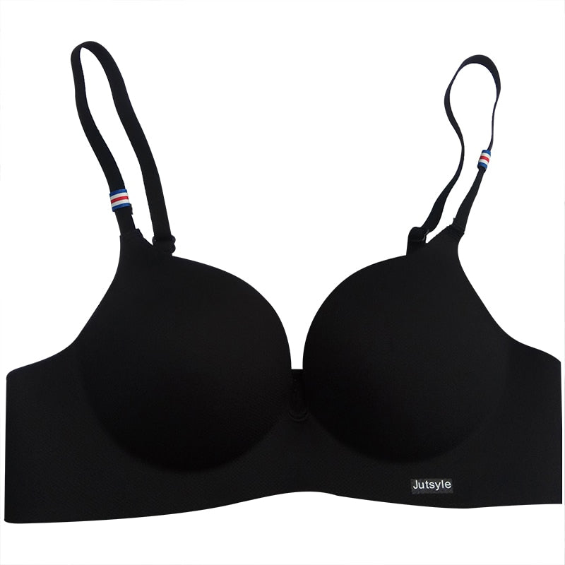 Sexy Deep U Cup Bras For Women Push Up Lingerie Seamless Bra Bralette Backless Bras Intimates Underwear Hot - Style 2 Black